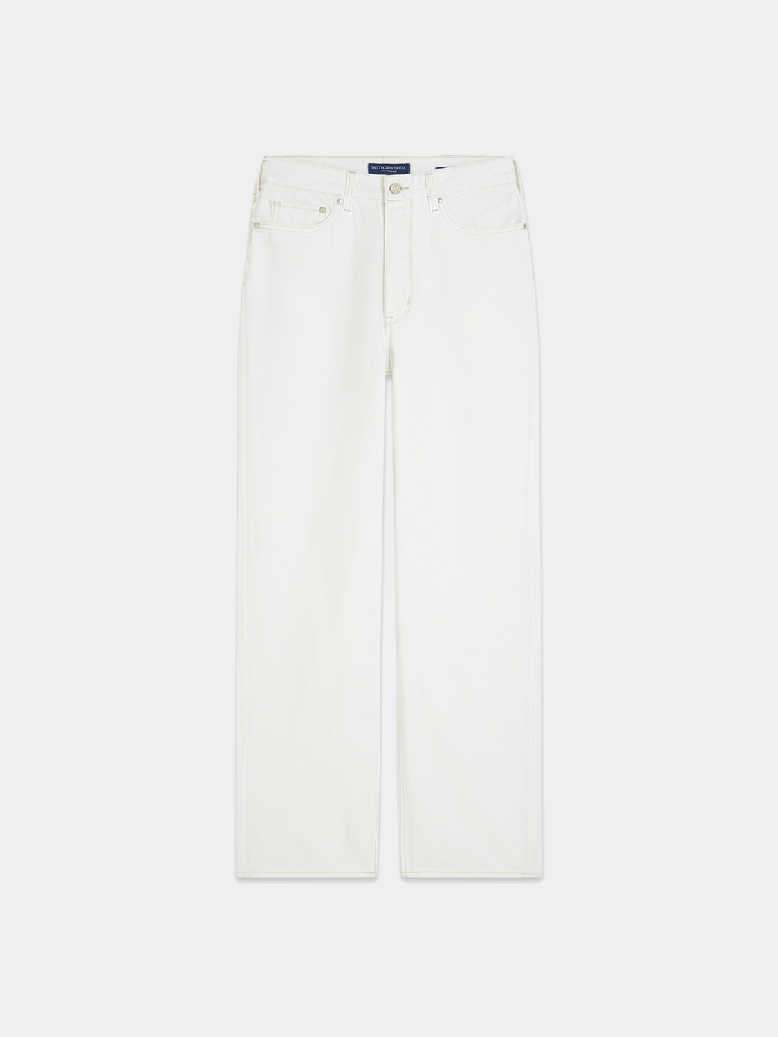 Scotch & Soda Ripple straight-fit denim jeans with classic five-pocket design and distressed details, displayed on a neutral background.