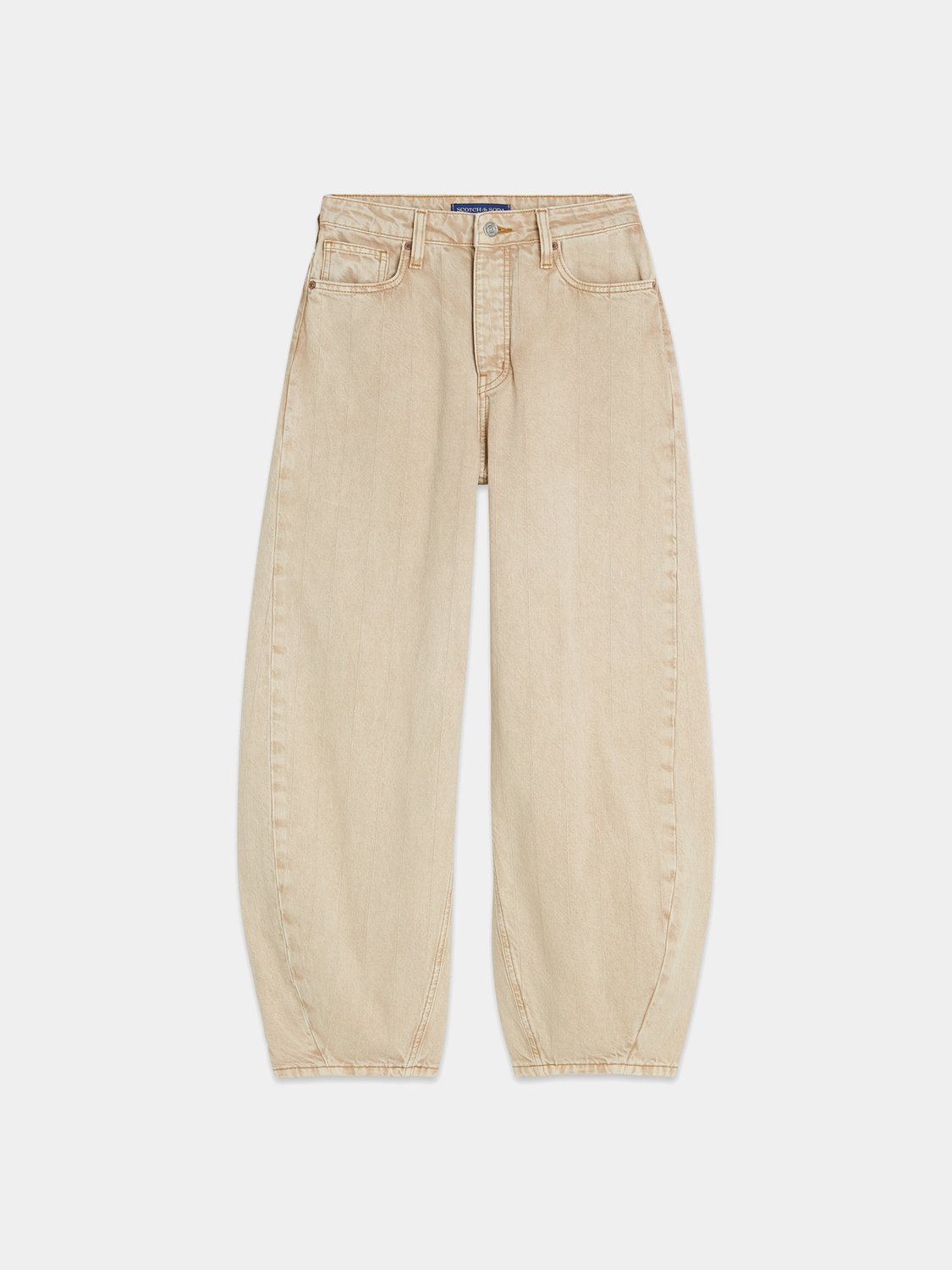 Dark blue Scotch & Soda Loop barrel leg denim jeans with a relaxed fit and classic five-pocket design.