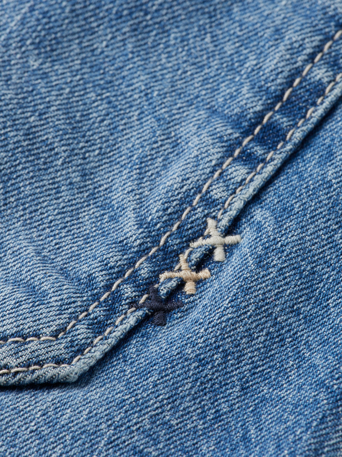 Pair of Ray denim shorts by Scotch & Soda featuring classic denim fabric and a relaxed fit, displayed on a neutral background.