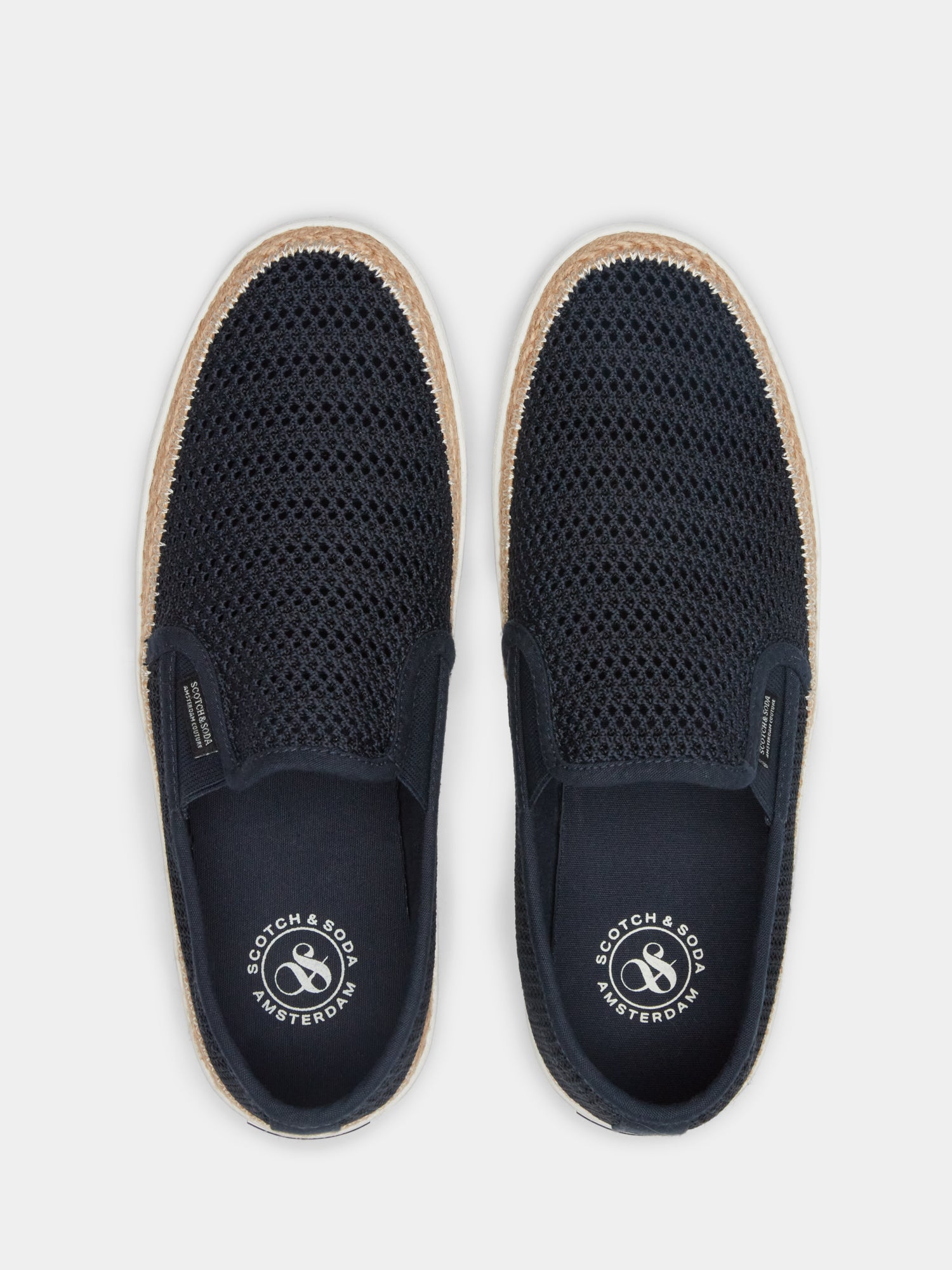 Scotch & Soda Izomi slip-on shoe in stylish footwear with a sleek design and comfortable fit, shown from the top view.